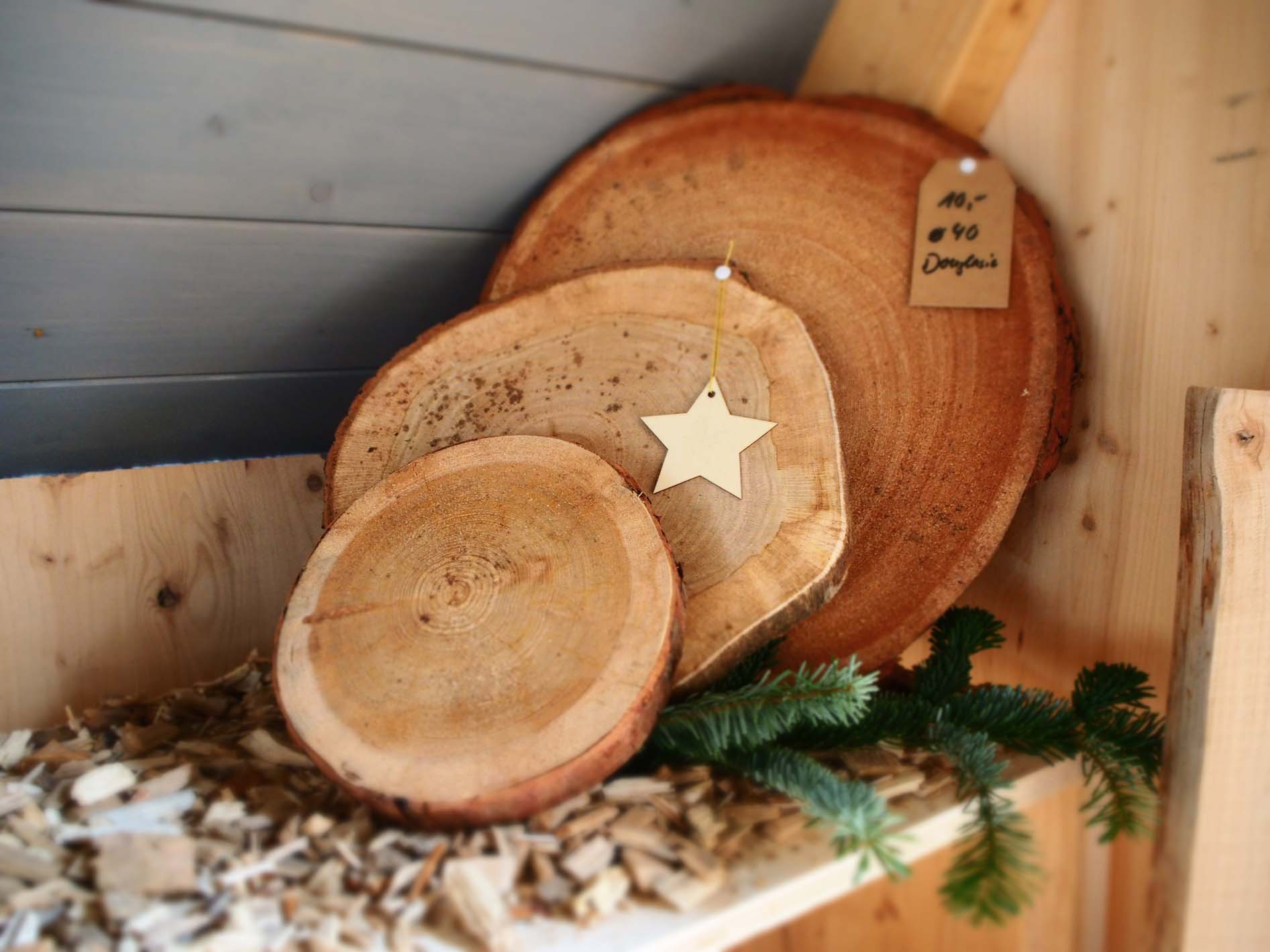 Holz Scheiben aus Douglasie oder Eiche bei Holzwerk Haidt kaufen Holz Scheiben aus Douglasie oder Eiche bei Holzwerk Haidt kaufen